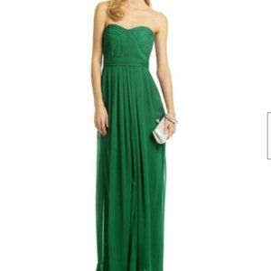NWT Badgley Mischka Flora Chiffon Strapless Gown